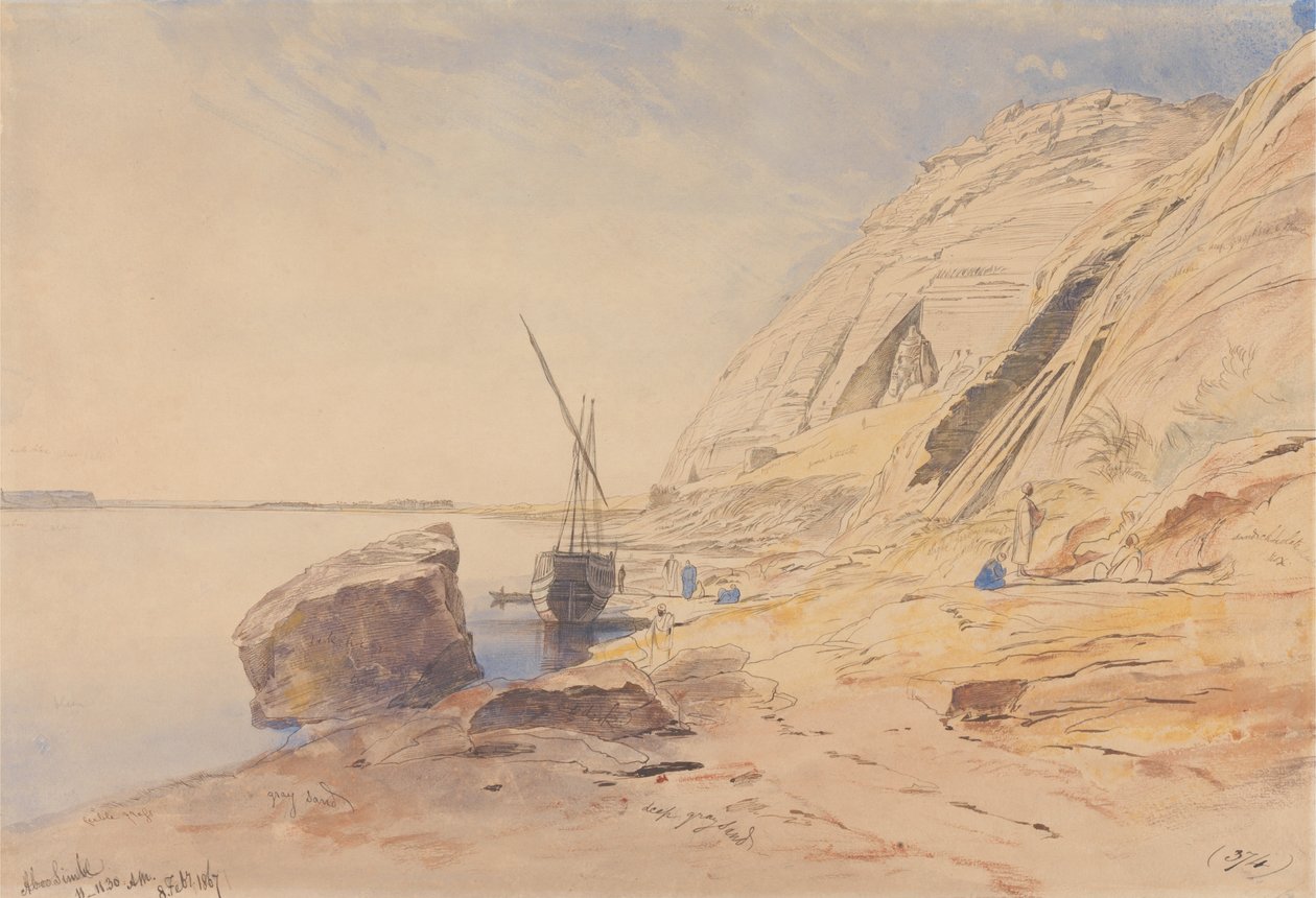 Abu Simbel, 11-11-30 rano, 8 lutego 1867 (374) autorstwa Edward Lear