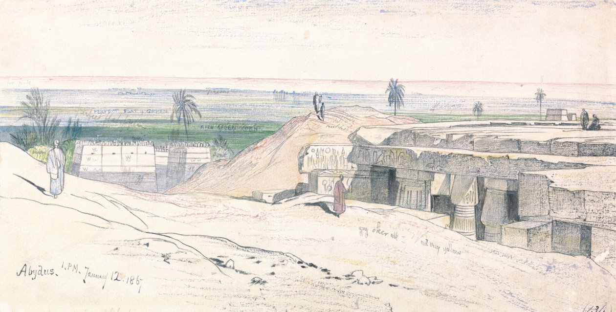 Abydos, 13:00, 12 stycznia 1867 (134) autorstwa Edward Lear