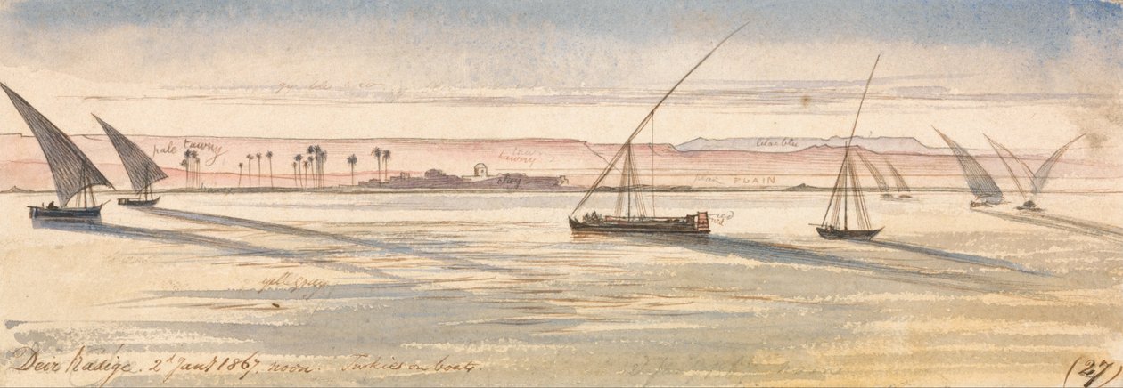 Las Deyr, południe, styczeń , ೧೮೬೭ (೨೭) autorstwa Edward Lear