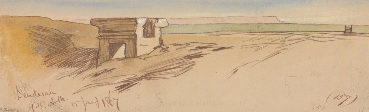 Dendera, godz. 9-15, 15 stycznia 1867 r. (157) autorstwa Edward Lear