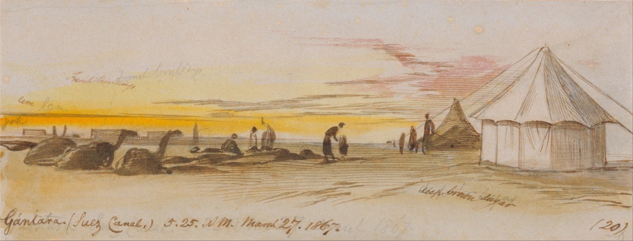 Gantara (Kanał Sueski), 5-25 rano, 27 marca 1867 (20) autorstwa Edward Lear