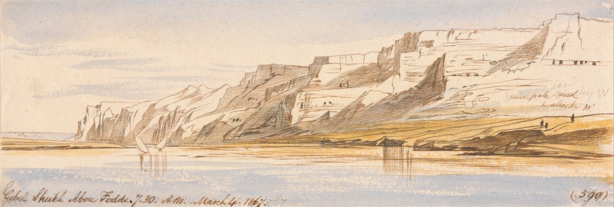Gebel Sheikh Abu Fodde, 7-30 rano, 4 marca 1867 (590) autorstwa Edward Lear