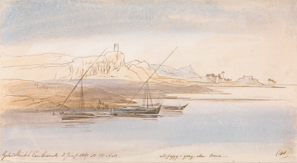 Góra Szejk Mubarak autorstwa Edward Lear