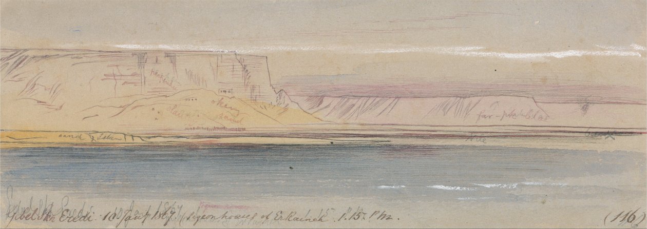 Gebel Sheikh Eredi (dom gołębi Er Raineha) autorstwa Edward Lear