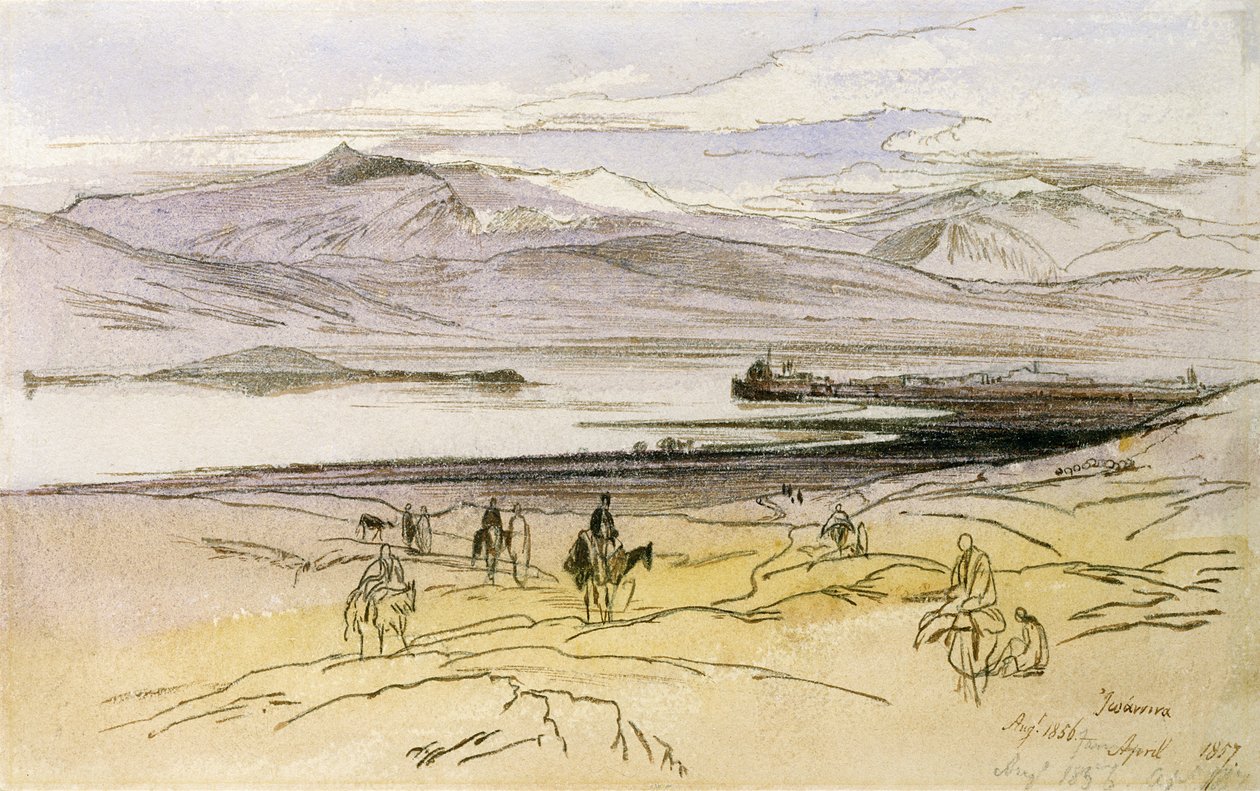 Ioannina, ok. 1856 (kredka i wc na papierze) autorstwa Edward Lear