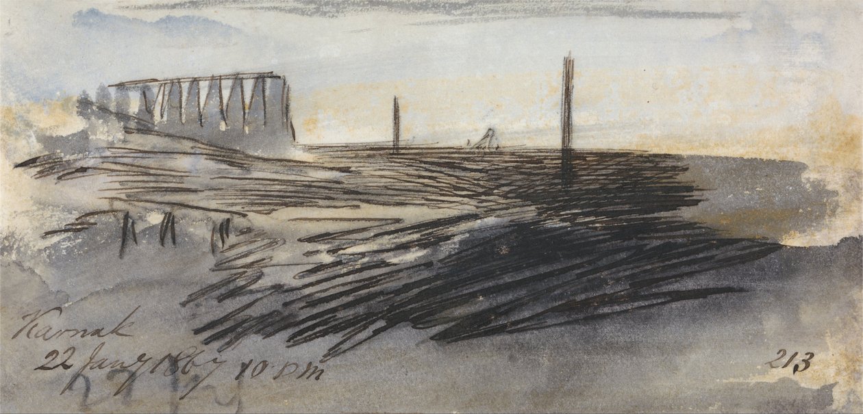 Karnak, godz. 22.00-12.00, 22 stycznia 1867 (213) autorstwa Edward Lear