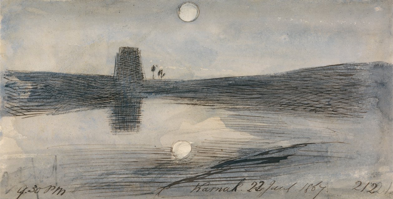 Karnak, godz. 21-30, 22 stycznia 1867 (212) autorstwa Edward Lear