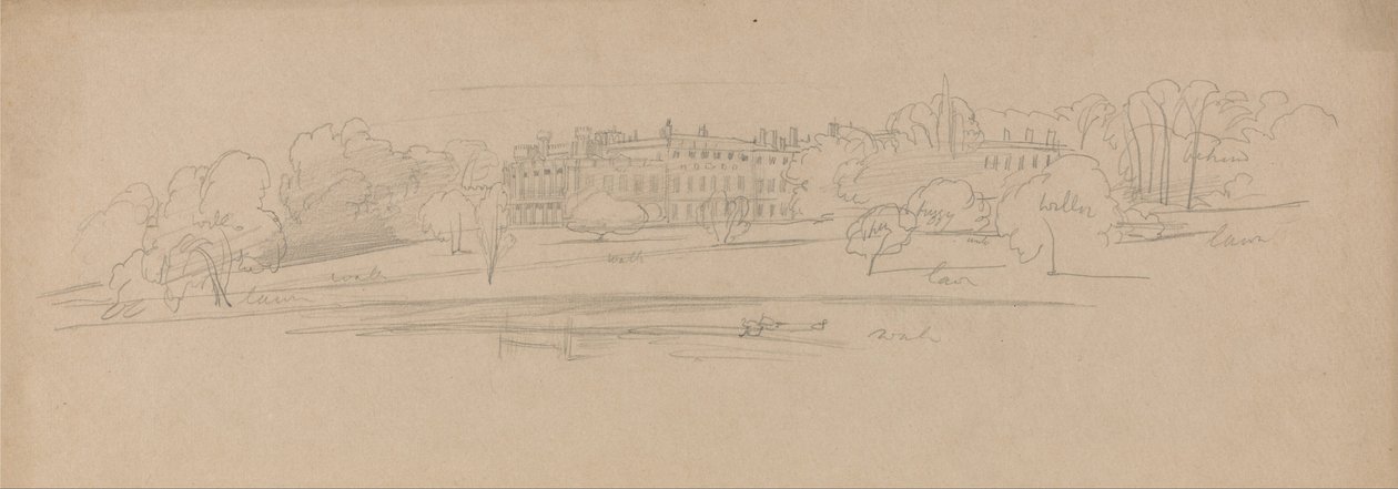 Knowsley Hall autorstwa Edward Lear