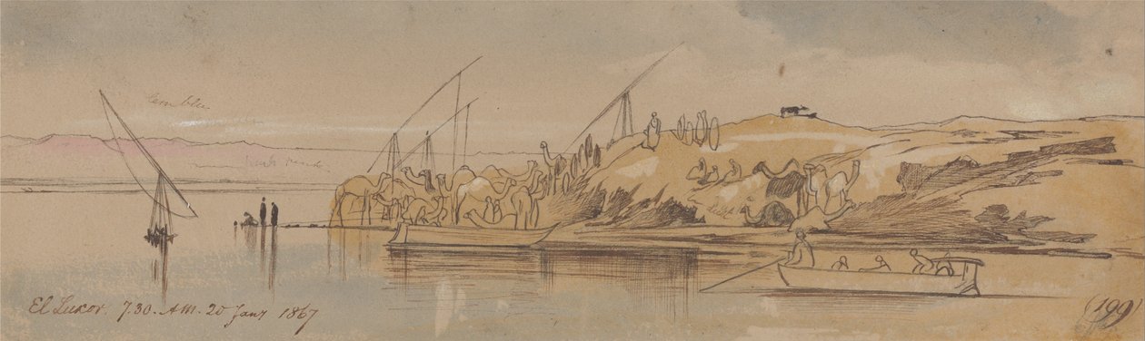 Luksor, 7-30 rano, 20 stycznia 1867 (199) autorstwa Edward Lear