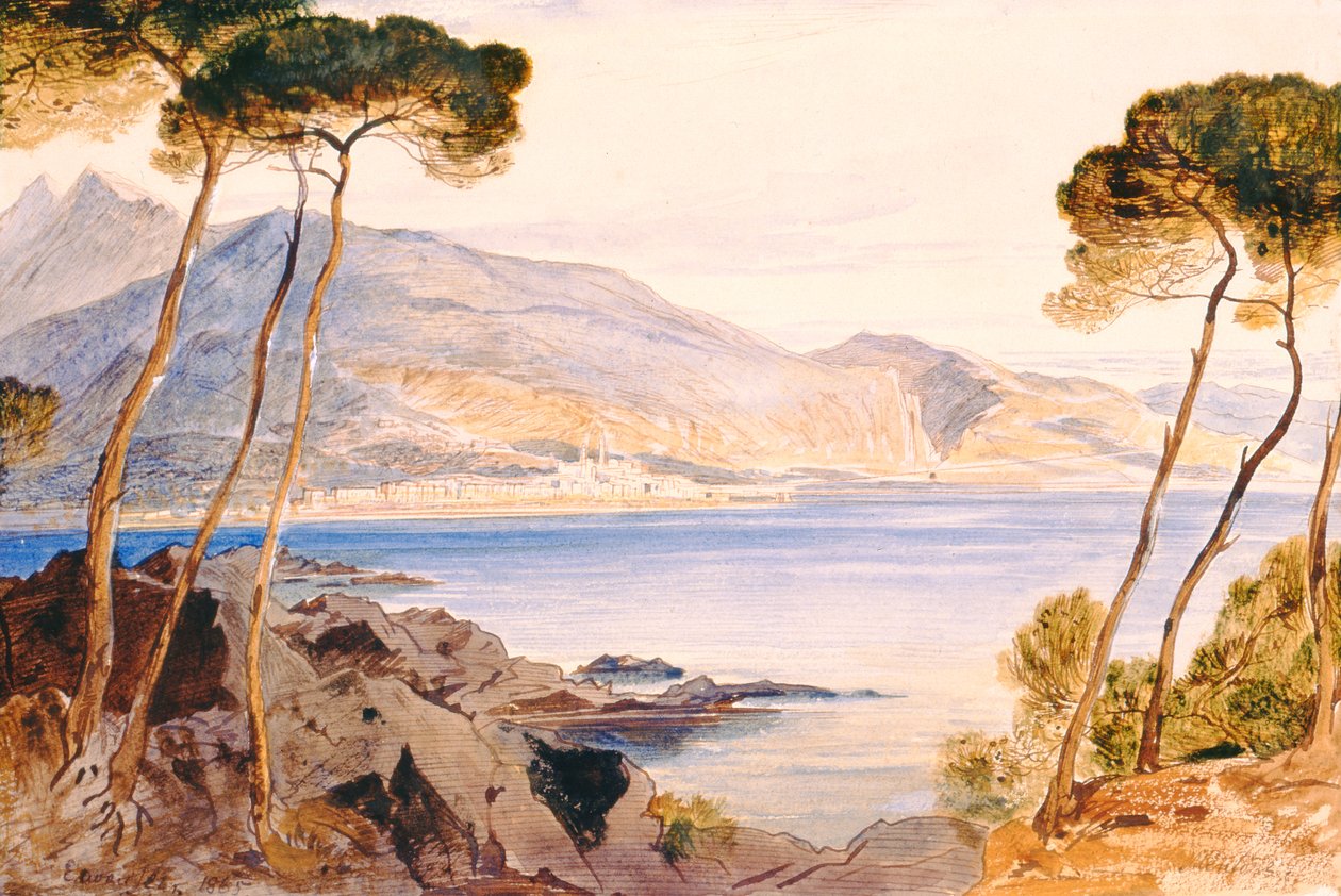 Mentona, 1865 r autorstwa Edward Lear