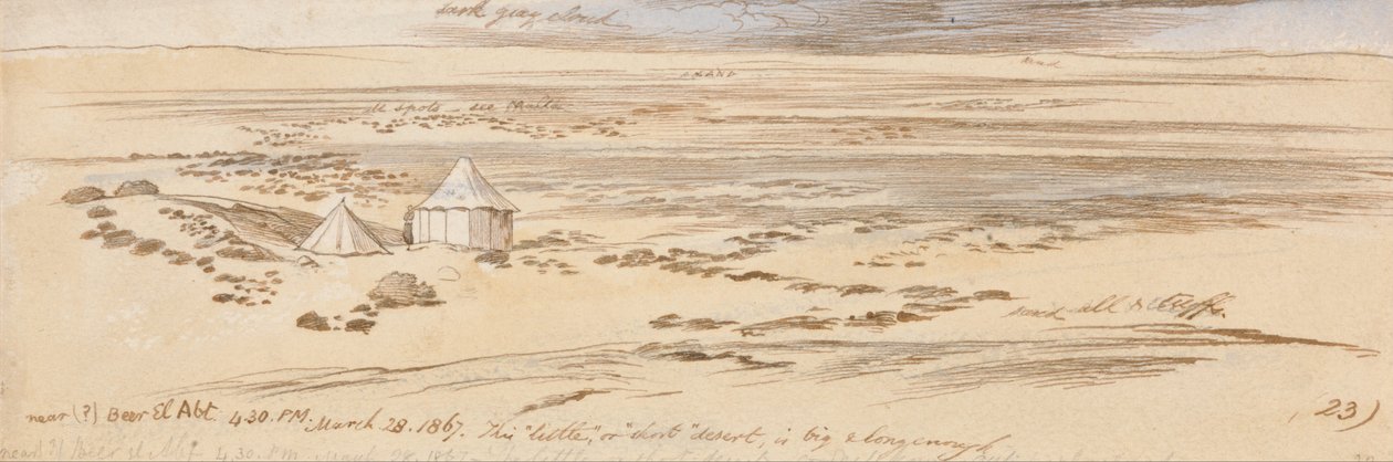 W pobliżu Beer El Abt, godz. 16-30, 28 marca 1867 (23) autorstwa Edward Lear