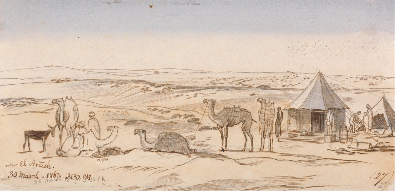 W pobliżu El Areesh, godz. 15-30, 30 marca 1867 (27) autorstwa Edward Lear