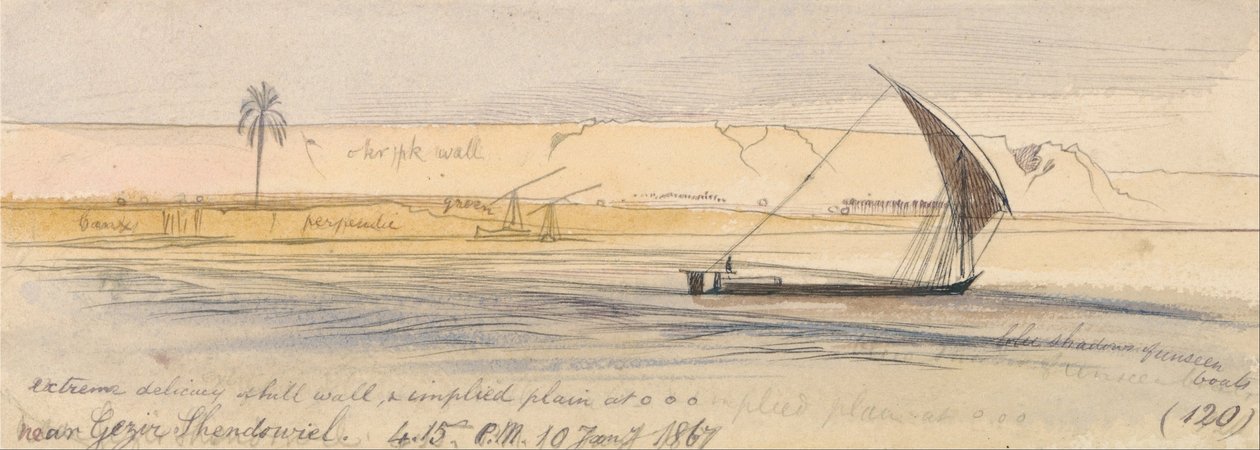 W pobliżu Gezir Shendowiel autorstwa Edward Lear