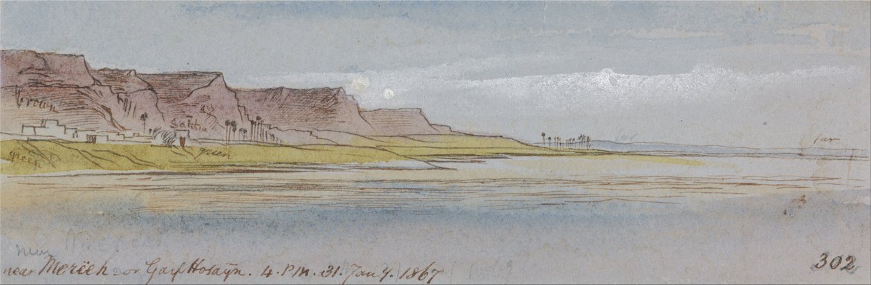 W pobliżu Mereeh lub Garf Hossayn, godz. 16.00, 31 stycznia 1867 (302) autorstwa Edward Lear