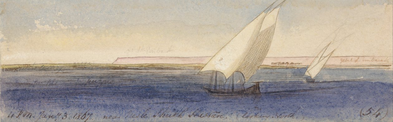 W pobliżu Nesle Sheikh Hassan, patrząc na południe autorstwa Edward Lear