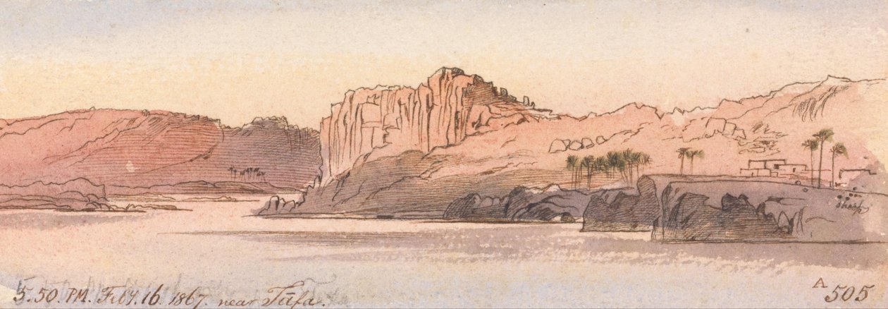 W pobliżu Tafa, 17-50, 16 lutego 1867 (505A) autorstwa Edward Lear