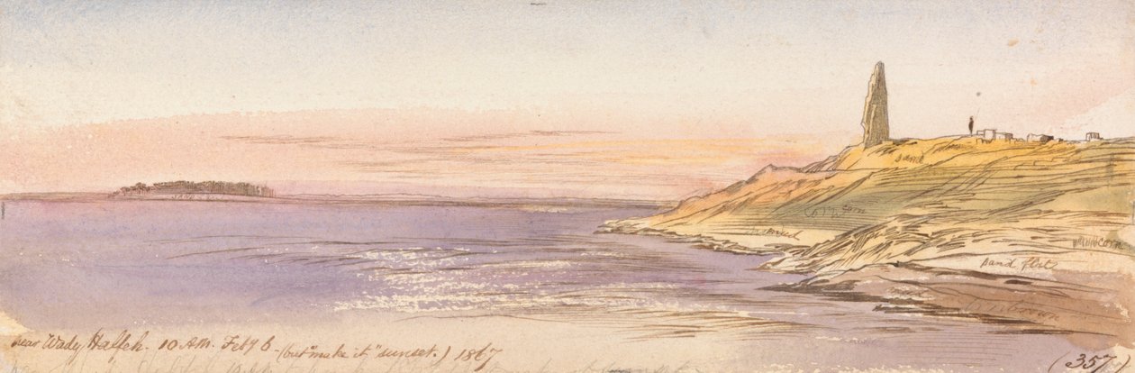 W pobliżu Wady Halfeh autorstwa Edward Lear