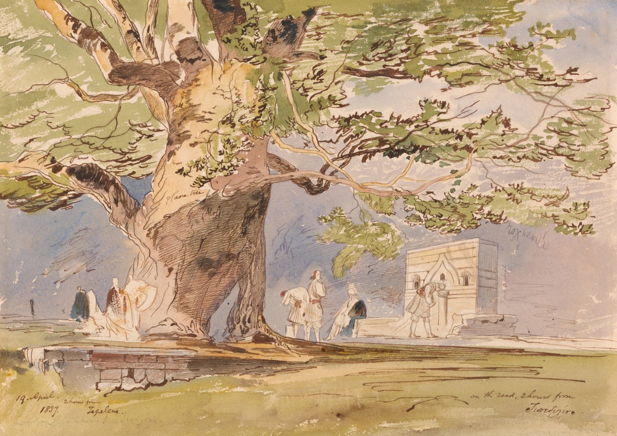 W drodze, dwie godziny od Tepelene, 19 kwietnia 1857 autorstwa Edward Lear