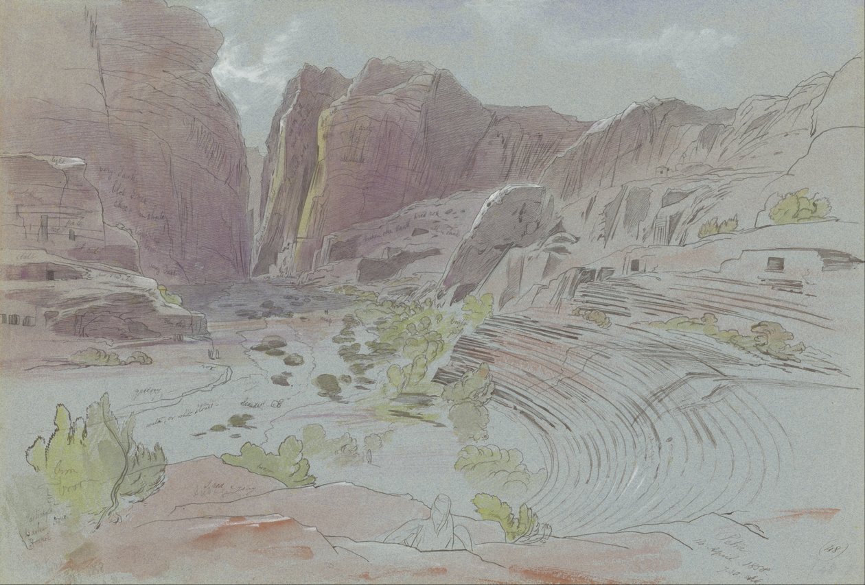 Petra, 14 kwietnia 1858 autorstwa Edward Lear