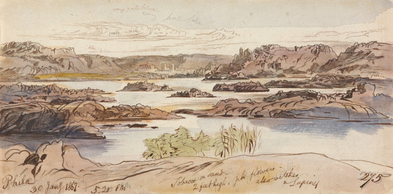 Philae, godz. 17-20, 30 stycznia 1867 (275) autorstwa Edward Lear