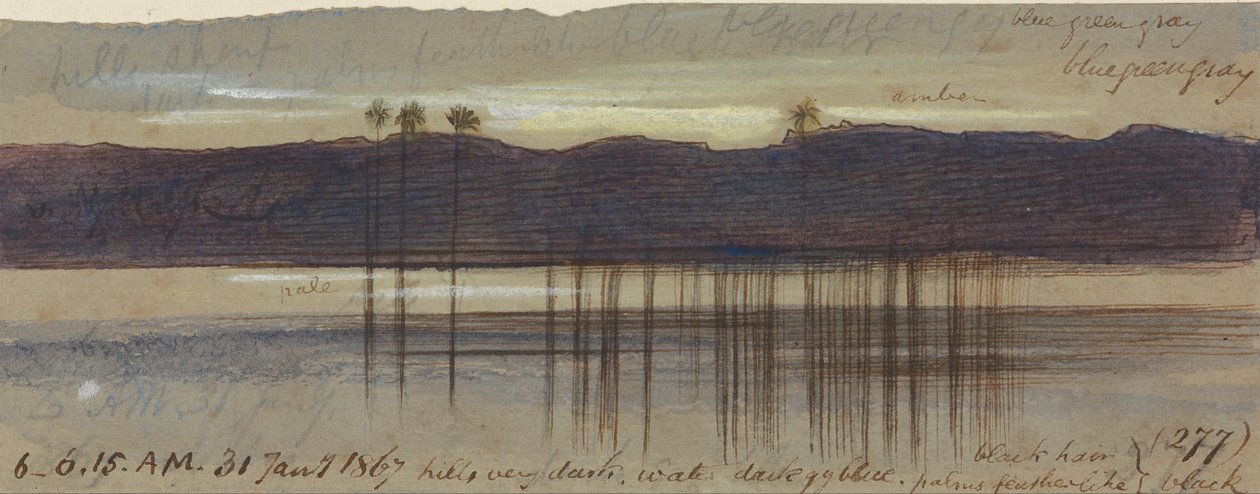 Philae, 6-00-6-15 rano, 31 stycznia 1867 (277) autorstwa Edward Lear