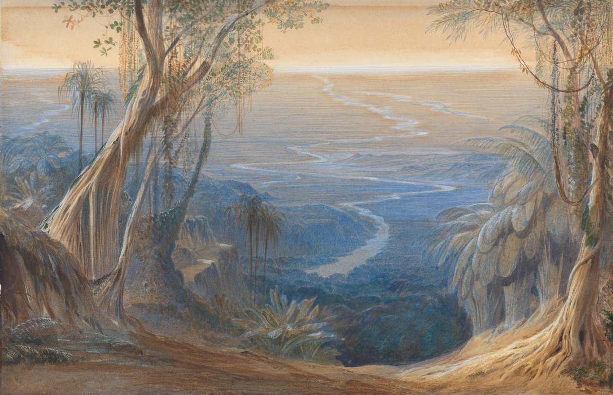 Równiny Bengalskie, z góry Siligoree autorstwa Edward Lear