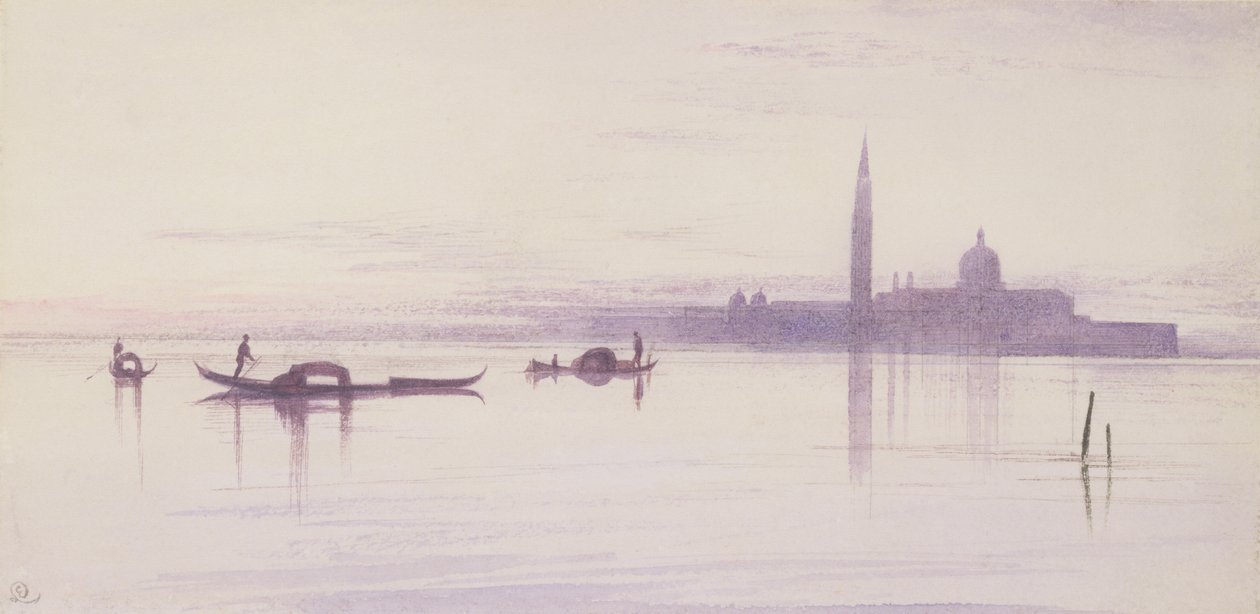 San Giorgio Maggiore z laguny, Wenecja autorstwa Edward Lear