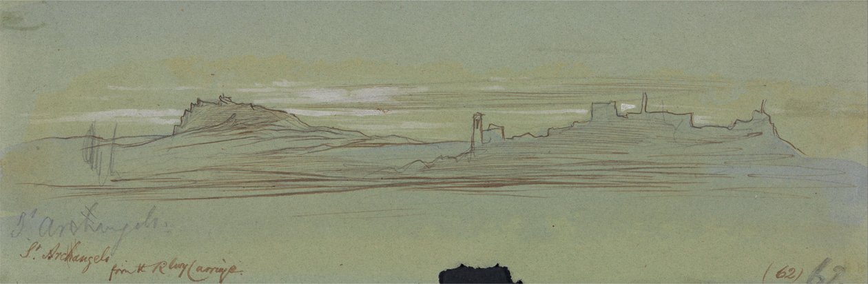 Św. Archanioł, z wagonu kolejowego autorstwa Edward Lear