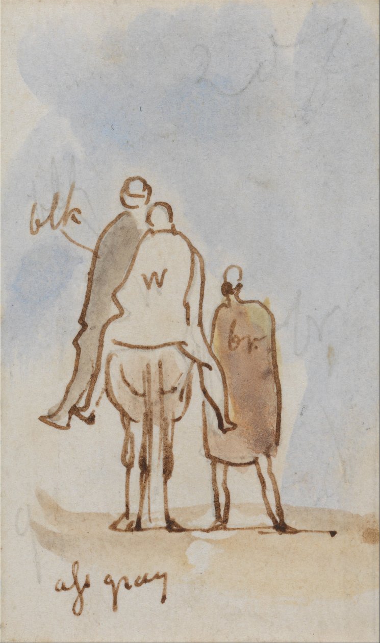 Studium postaci i wielbłąda autorstwa Edward Lear