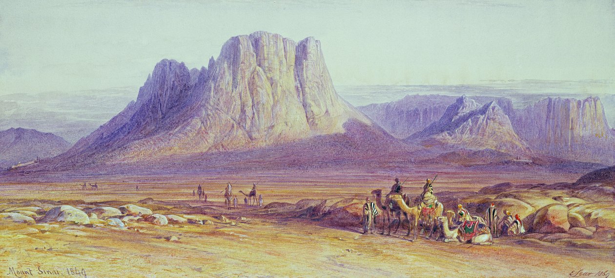 Pociąg wielbłądów, Condessi, Góra Synaj, 1848 autorstwa Edward Lear