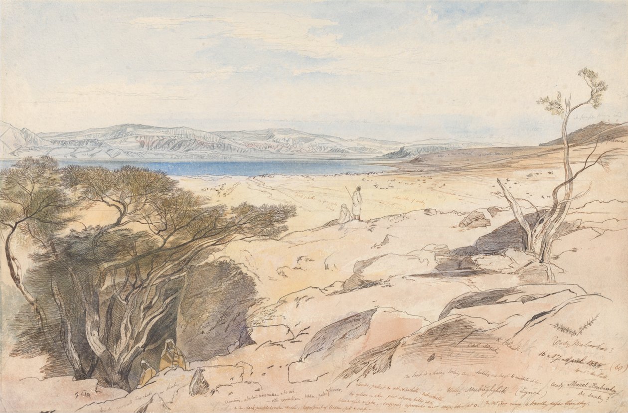 Morze Martwe, 16 i 17 kwietnia 1858 r. autorstwa Edward Lear