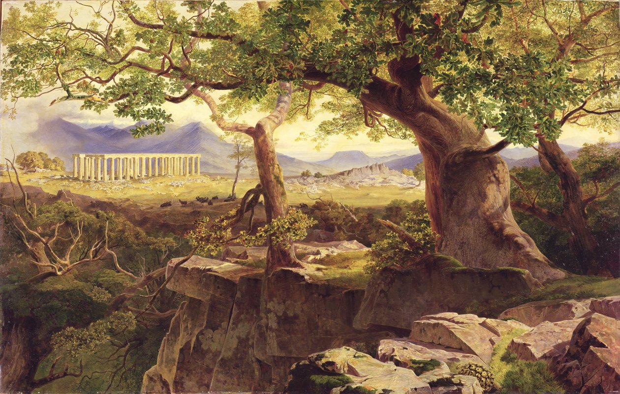 Świątynia Apolla, Bassae, 1854-55 autorstwa Edward Lear