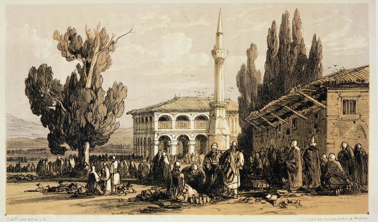Tirana, z „Dzienników pejzażysty w Albanii i Grecji”, wydana w 1851 r. autorstwa Edward Lear