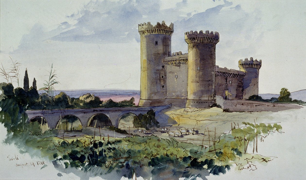 Tivolis, XIX amžiaus (akvarelė)polis autorstwa Edward Lear