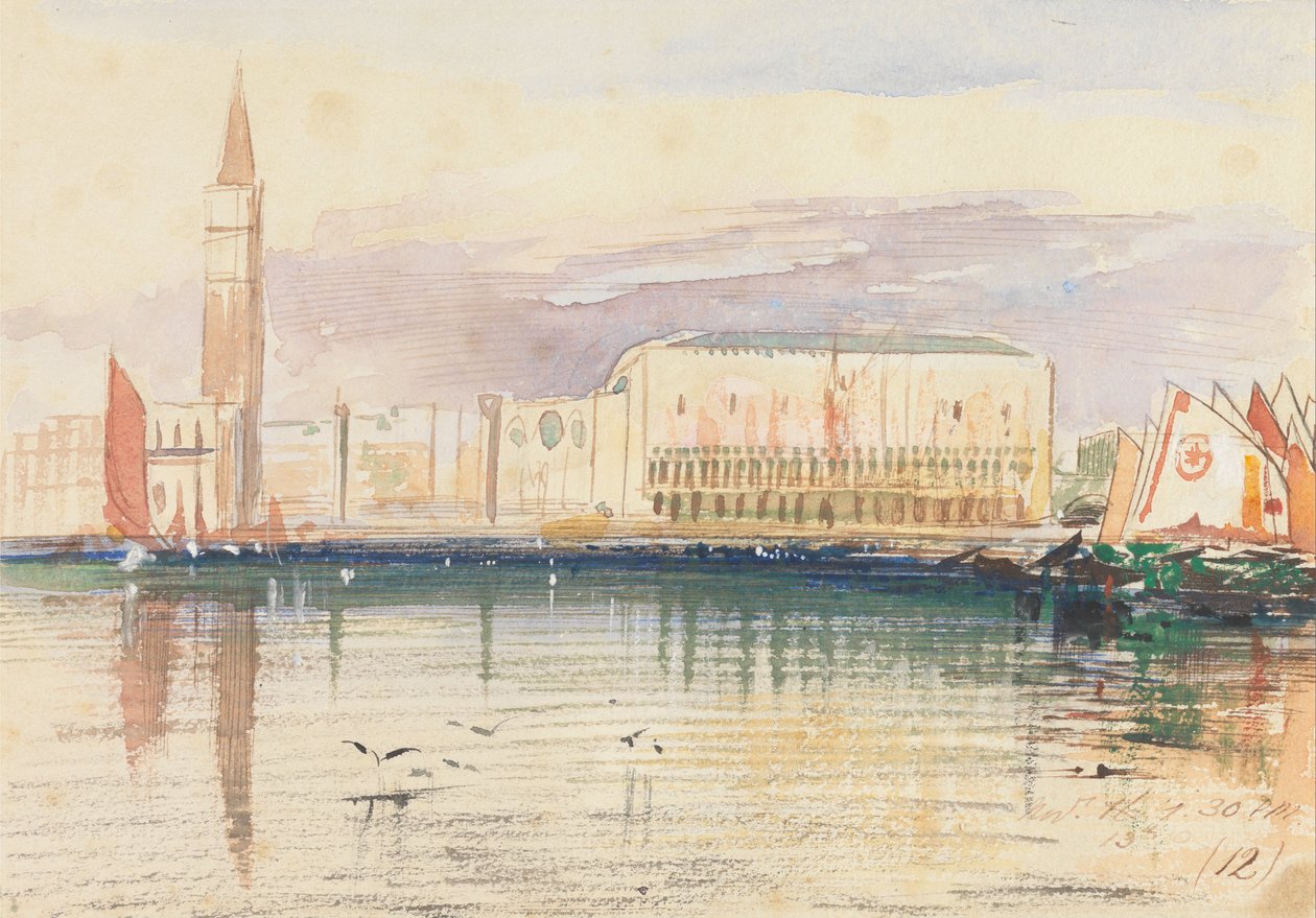Wenecja, Pałac Dożów autorstwa Edward Lear
