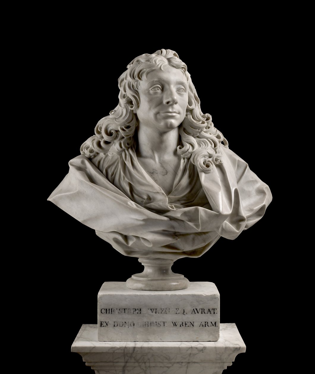Sir Christopher Wren (1632-1723), 1673 (marmur) autorstwa Edward Pierce