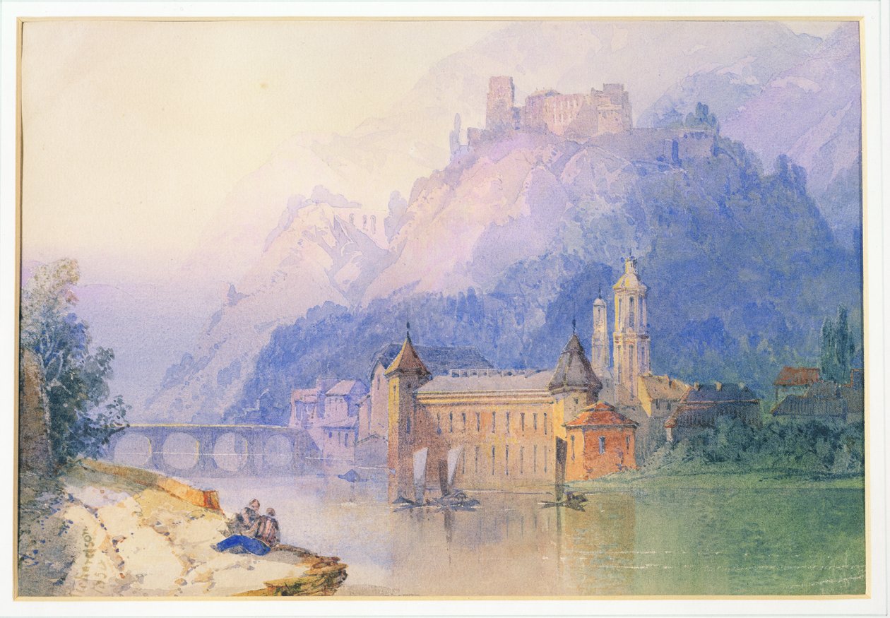 Widok na Ren, 1850 autorstwa Edward Richardson