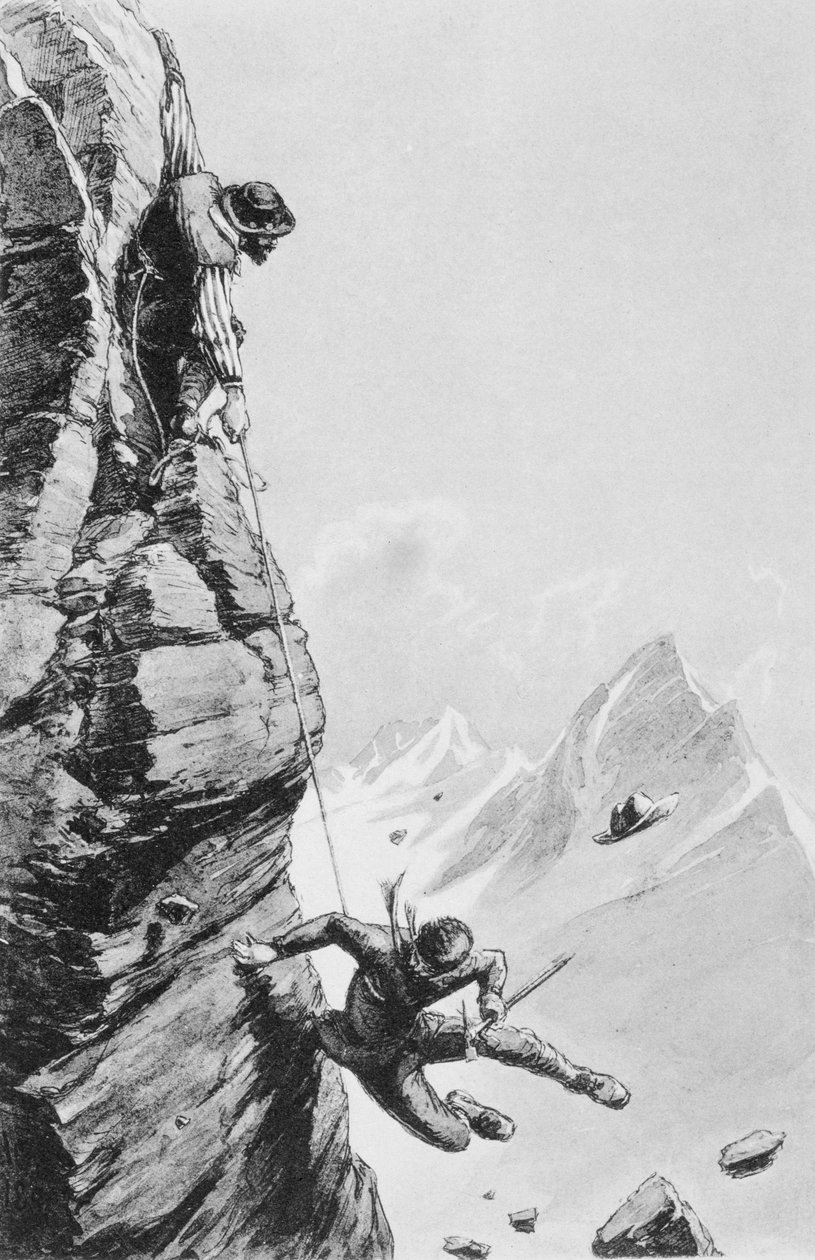 Wypadek na Sefton, z "Scrambles Amongst Alps" Edwarda Whympera, opublikowanego w 1871 r. autorstwa Edward Whymper