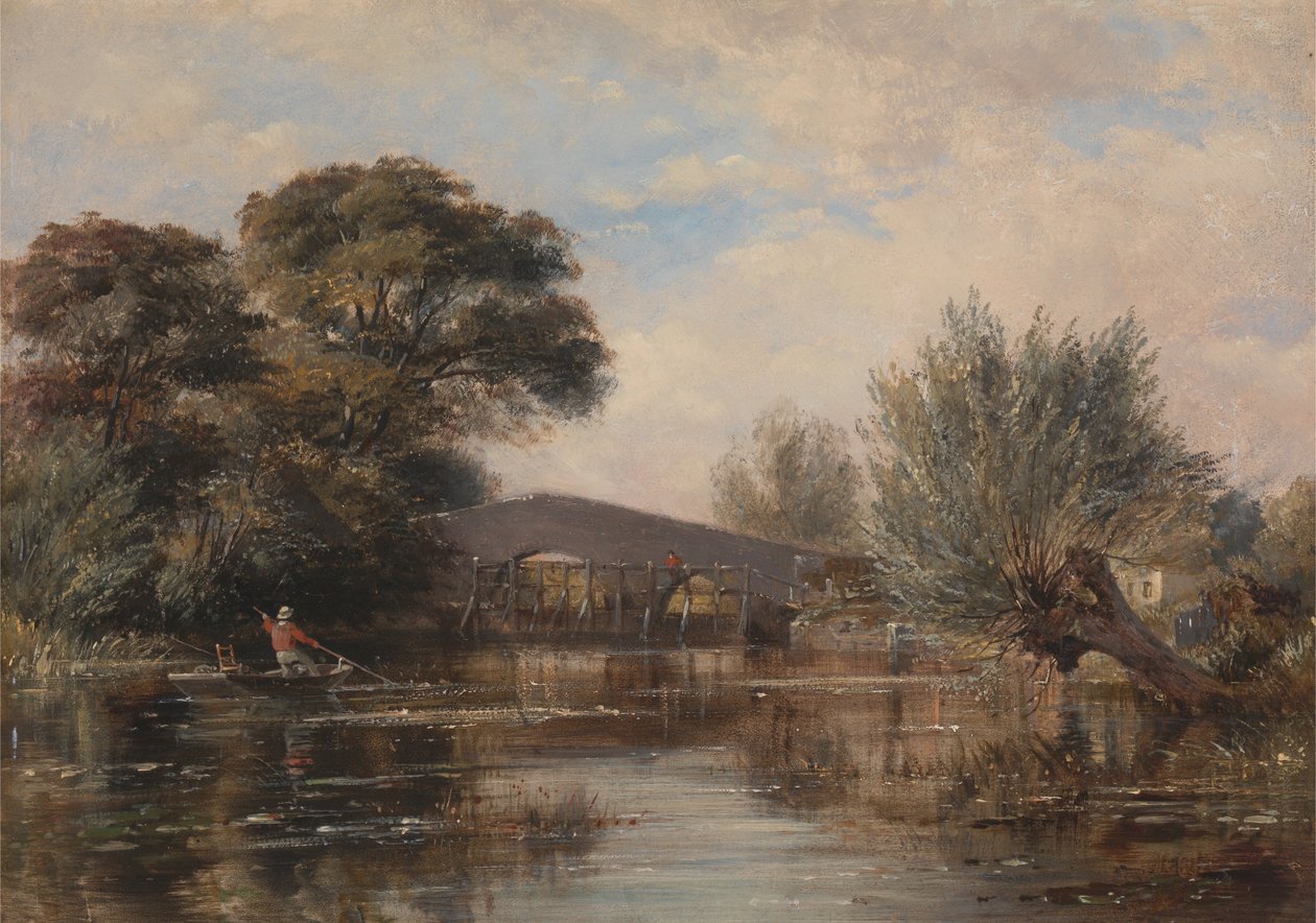 Godstow Bridge w pobliżu Oksfordu autorstwa Edward William Cooke