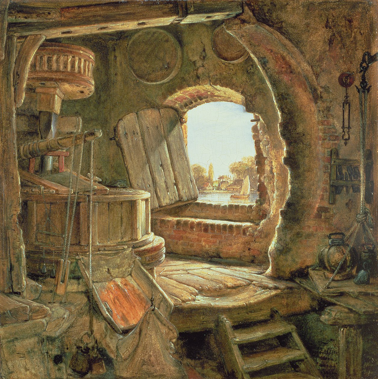 Młyn Ojca Rembrandta, 1838 autorstwa Edward William Cooke