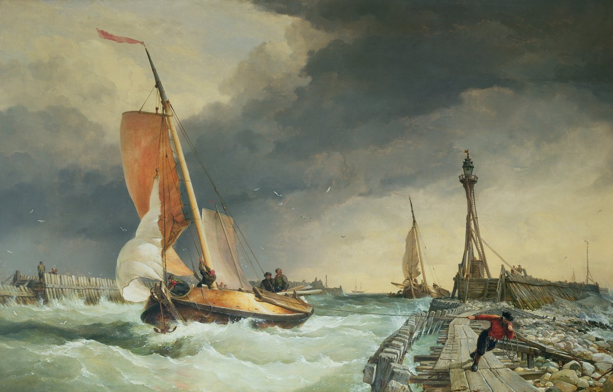 Zuider Zee - łódź wraca do portu autorstwa Edward William Cooke
