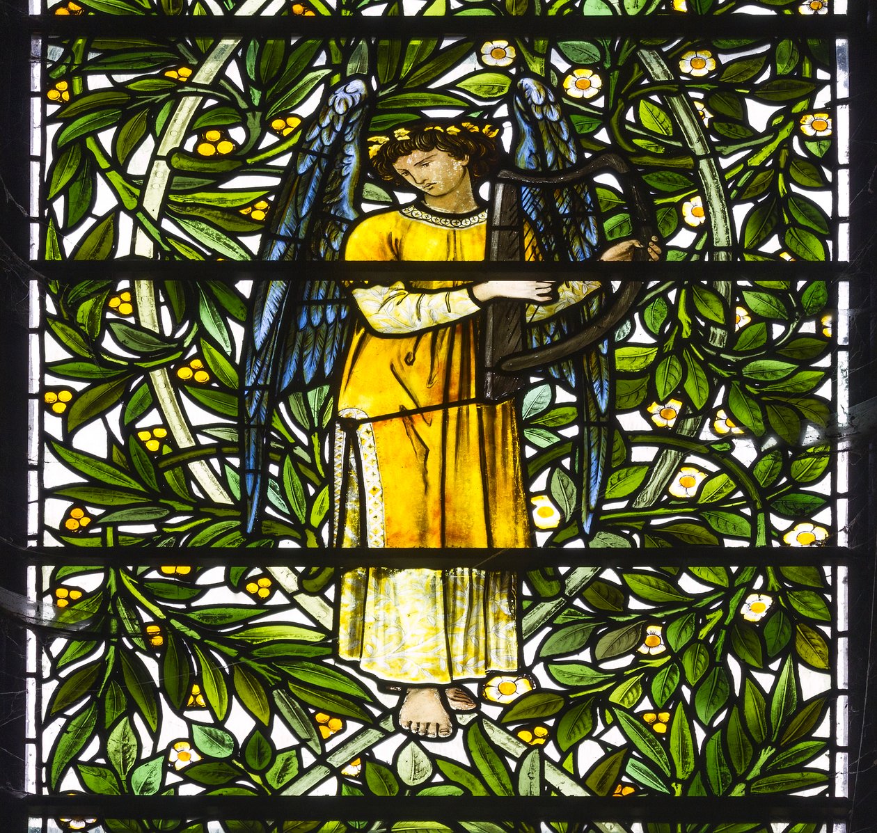 Zakonnica Monkton, St Mary, Morris Marshall & Faulkner & Co, William Morris, Edward Burne-Jones, Anioł Muzyk, 1873 autorstwa Edward and Morris Burne-Jones