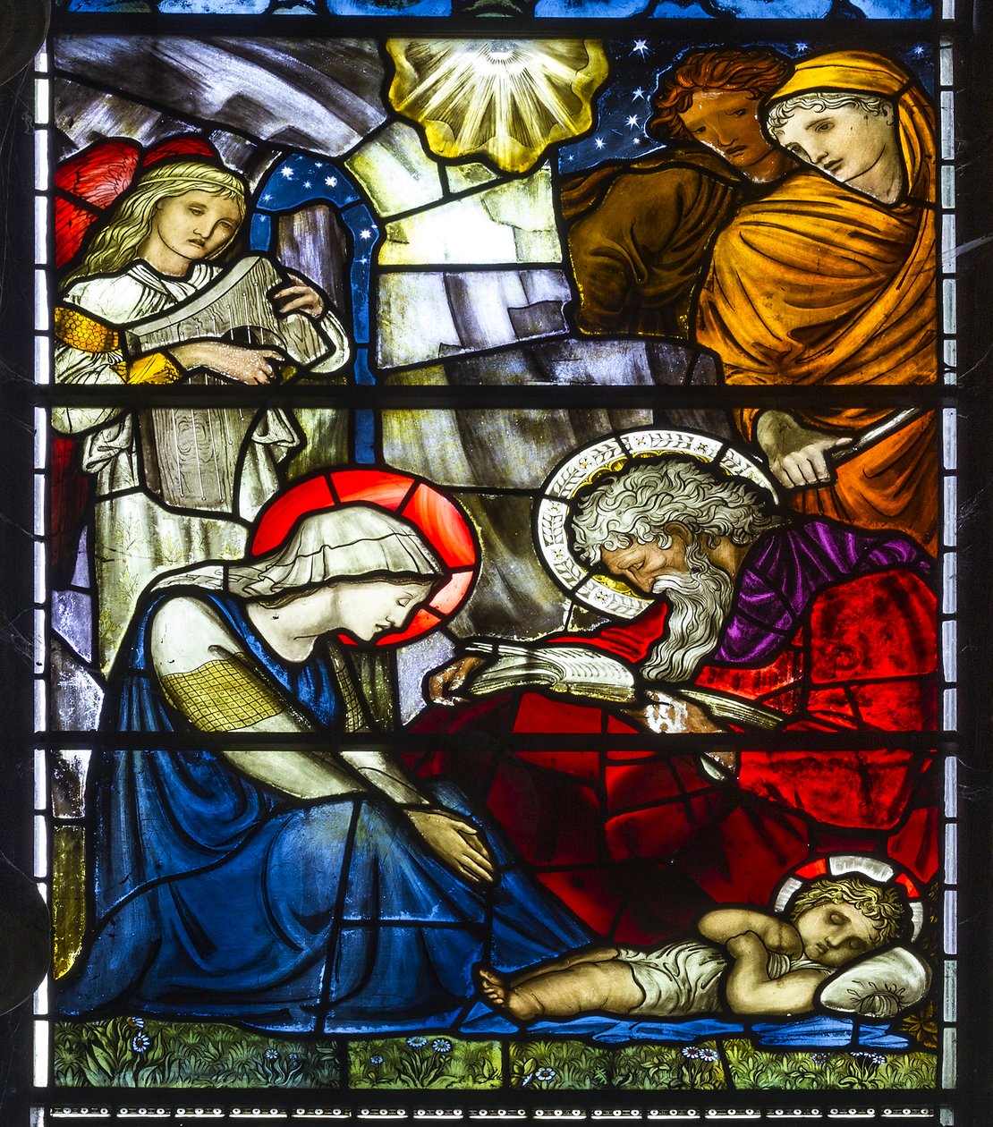 Nun Monkton, St Mary, Morris Marshall & Faulkner & Co, William Morris, Edward Burne-Jones, Narodzenia, 1873 autorstwa Edward and Morris Burne-Jones