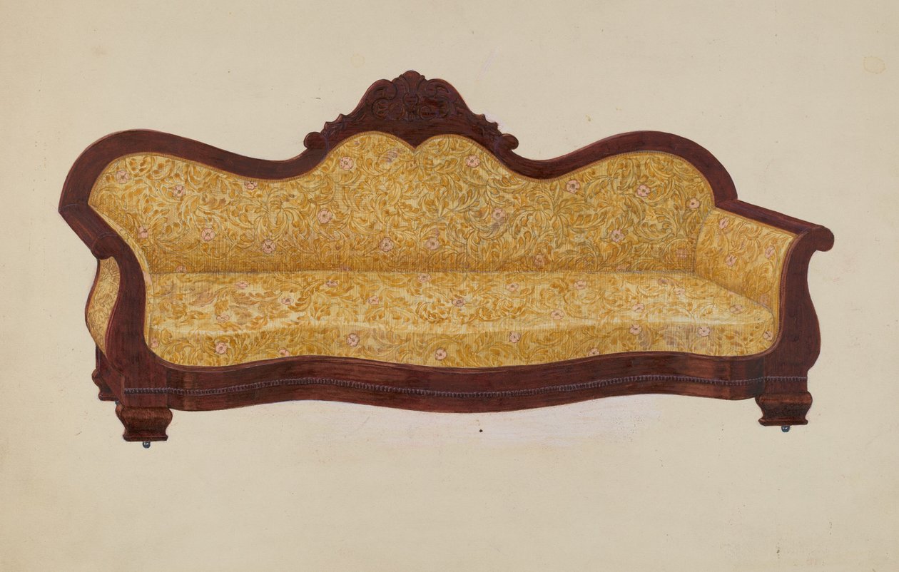 Mahoniowa sofa autorstwa Edward A. Darby