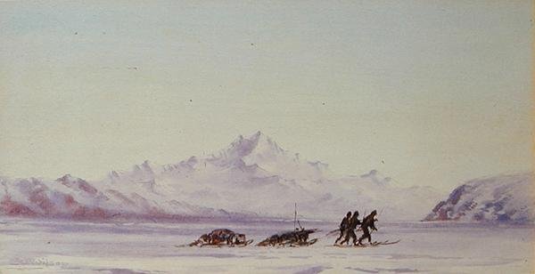 Scena Arktyczna (akwarela na papierze) autorstwa Edward Adrian Wilson