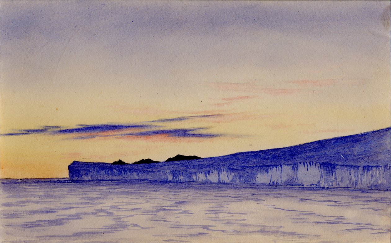 Niebieskie klify lodowe, 1901-04 (wc na papierze) autorstwa Edward Adrian Wilson