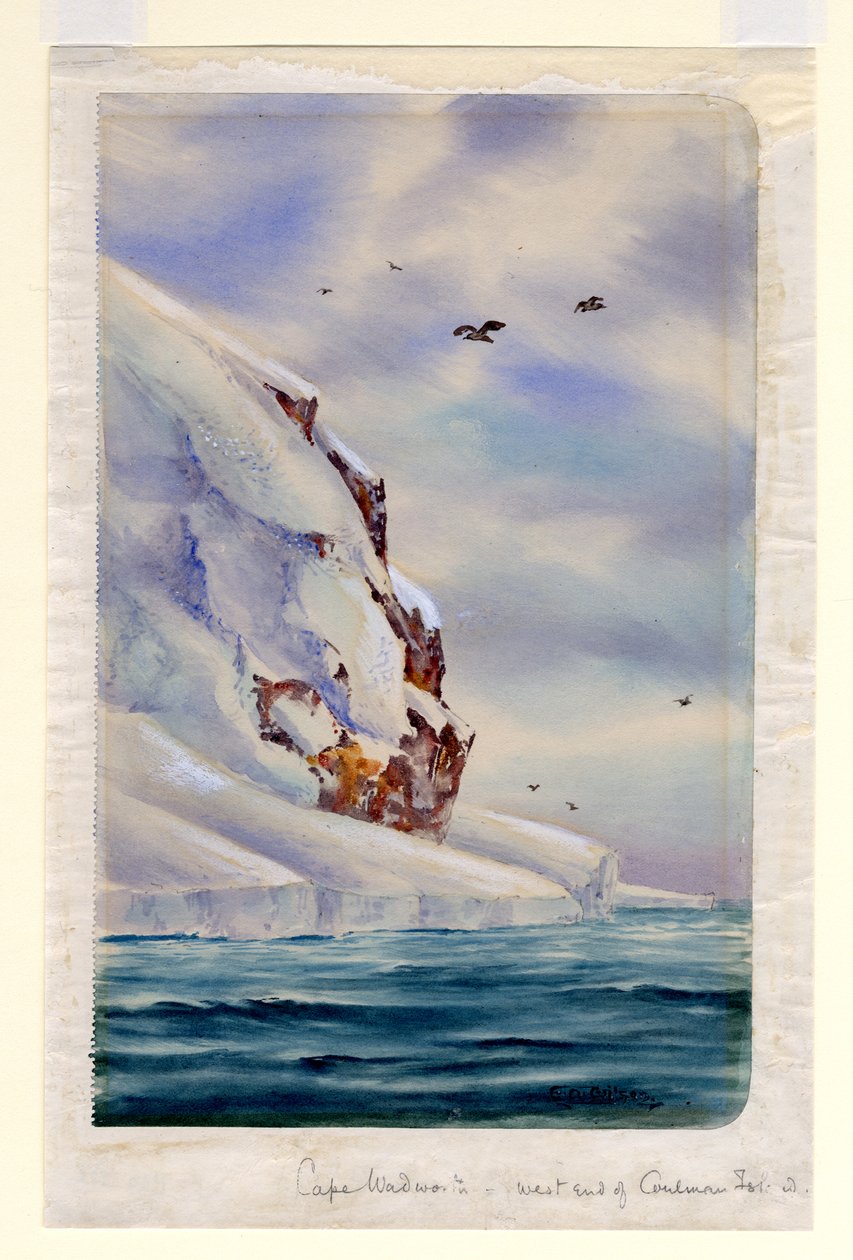 Cape Wadsworth, Coulman Island (wc na papierze) autorstwa Edward Adrian Wilson
