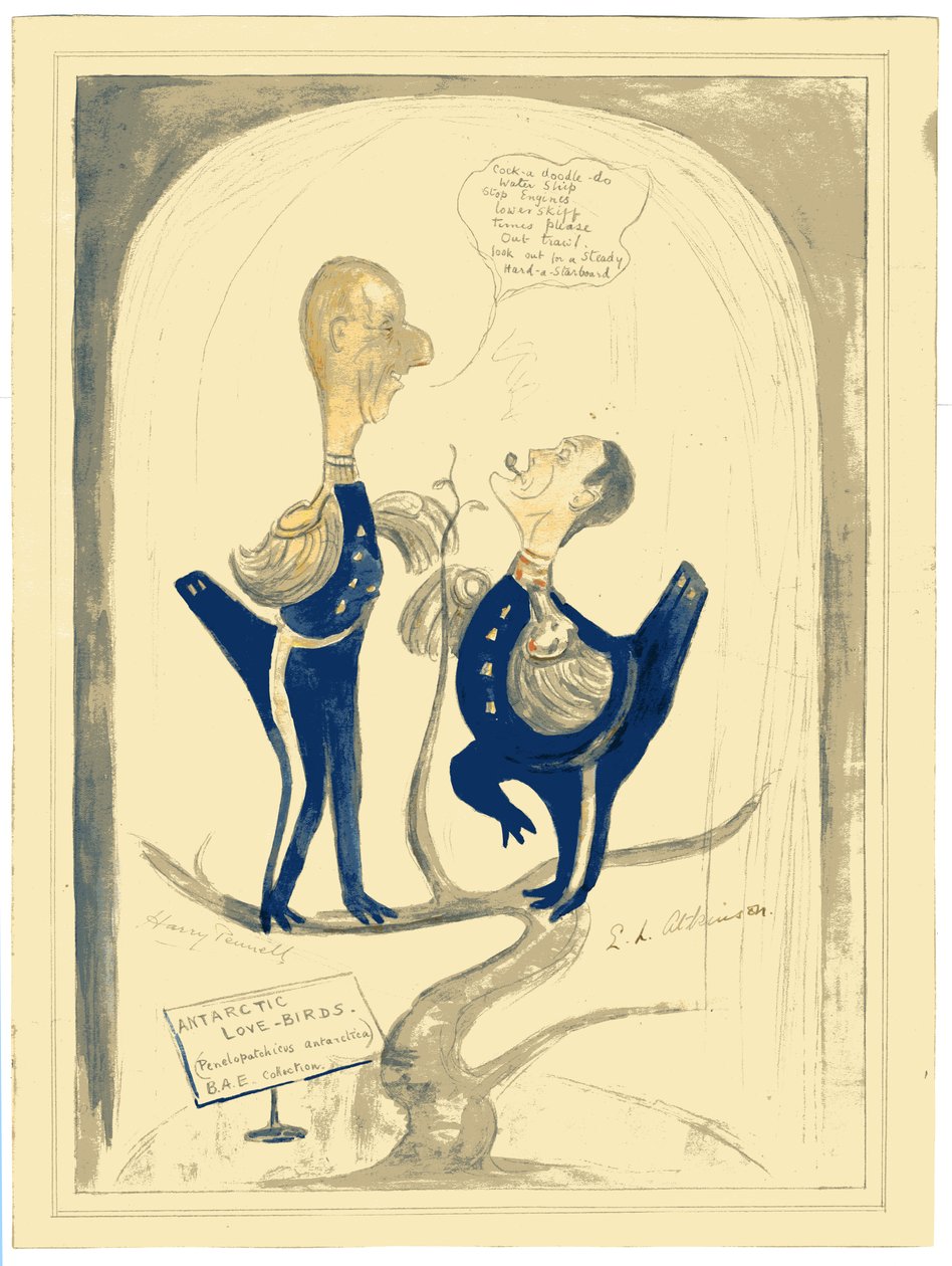 Harry Pennell i dr E.L.A. Atkinson, 1910-12 (toaleta i ołówek na papierze) autorstwa Edward Adrian Wilson