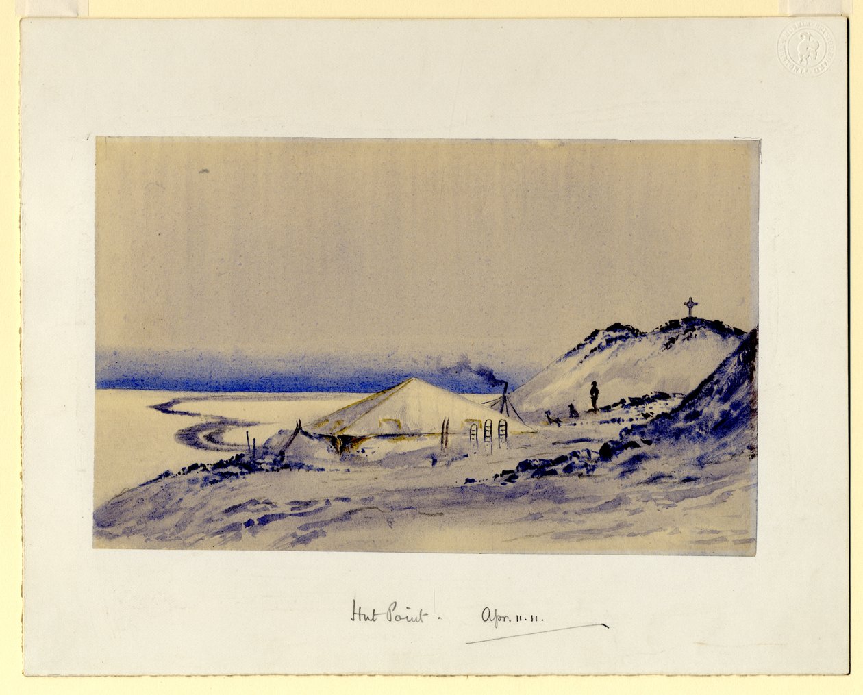 Hut Point, 1911 (wc na papierze) autorstwa Edward Adrian Wilson