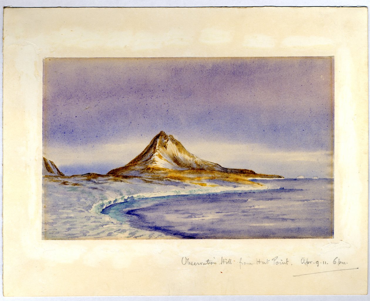 Wzgórze widokowe z Hut Point, 1911 (wc na papierze) autorstwa Edward Adrian Wilson